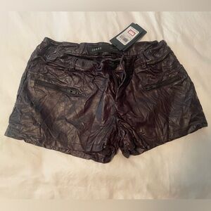NWT Guess Solid Mini Pu Shorts Leather Sz 2